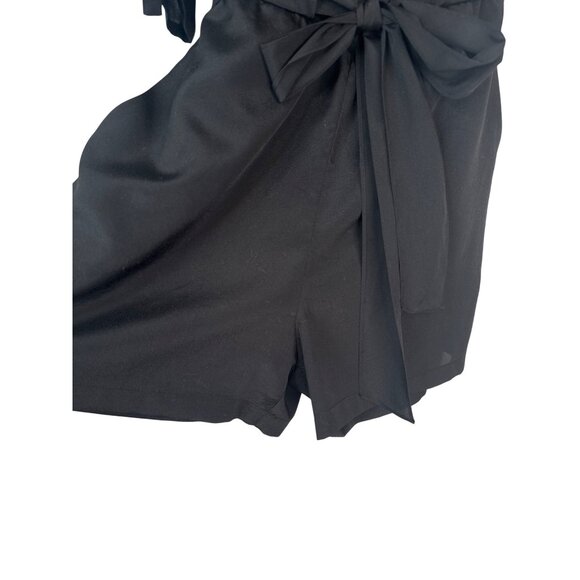 2/$30 5148 Black Small Polyester Mini Romper Waist Sash Front Tie & 3/4 Sleeves - Picture 8 of 16